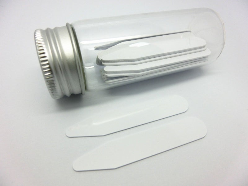 Lary 28 Pcs Plastic Collar Bones Shirt Stays in Glass Bottle Length 2 inches - Image 3